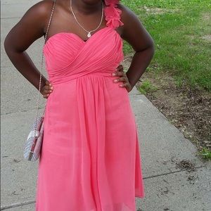 Pink One Shoulder Dress